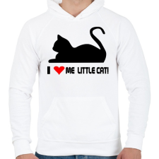 PRINTFASHION szeretem a macskám - Férfi kapucnis pulóver - Fehér férfi pulóver, kardigán