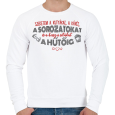 PRINTFASHION Szeretem a sorozatokat - Férfi pulóver - Fehér