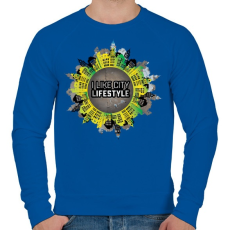 PRINTFASHION Szeretem a várost - Férfi pulóver - Királykék