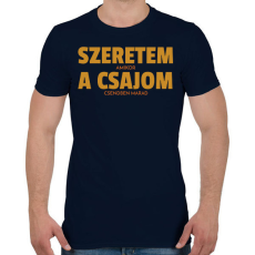 PRINTFASHION Szeretem, amikor a csajom csendben marad - Férfi póló - Sötétkék
