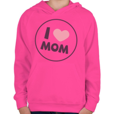 PRINTFASHION Szeretem az Anyukám - Gyerek kapucnis pulóver - Fukszia