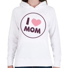 PRINTFASHION Szeretem az Anyukám - Női kapucnis pulóver - Fehér női pulóver, kardigán