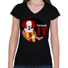 PRINTFASHION Szeretem Az - Női V-nyakú póló - Fekete női póló