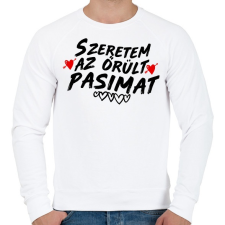 PRINTFASHION Szeretem az őrült pasimat - Férfi pulóver - Fehér férfi pulóver, kardigán