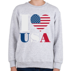 PRINTFASHION Szeretem az USA-t - Gyerek pulóver - Sport szürke