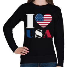 PRINTFASHION Szeretem az USA-t - Női pulóver - Fekete női pulóver, kardigán
