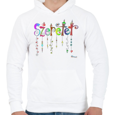 PRINTFASHION Szeretet - Férfi kapucnis pulóver - Fehér