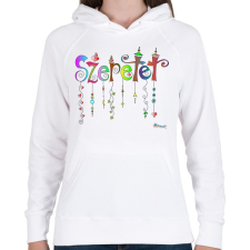 PRINTFASHION Szeretet - Női kapucnis pulóver - Fehér női pulóver, kardigán