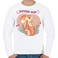 PRINTFASHION Szeretlek anya - Mókusos - Férfi pulóver - Fehér férfi pulóver, kardigán