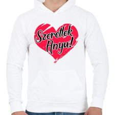 PRINTFASHION Szeretlek Anyu - Férfi kapucnis pulóver - Fehér férfi pulóver, kardigán