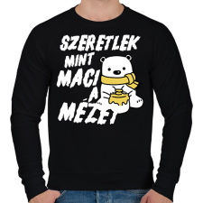 PRINTFASHION Szeretlek, mint maci a mézet - páros minta - Férfi pulóver - Fekete férfi pulóver, kardigán
