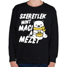 PRINTFASHION Szeretlek, mint maci a mézet - páros minta - Gyerek pulóver - Fekete gyerek pulóver, kardigán