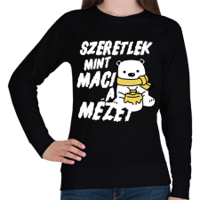 PRINTFASHION Szeretlek, mint maci a mézet - páros minta - Női pulóver - Fekete női pulóver, kardigán