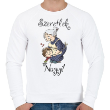 PRINTFASHION Szeretlek nagyi - Férfi pulóver - Fehér női pulóver, kardigán