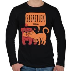 PRINTFASHION Szeretlek! Néha... - Férfi hosszú ujjú póló - Fekete