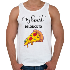 PRINTFASHION Szeretlek Pizza - Férfi atléta - Fehér