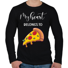 PRINTFASHION Szeretlek Pizza - Férfi hosszú ujjú póló - Fekete férfi póló