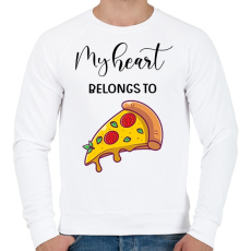 PRINTFASHION Szeretlek Pizza - Férfi pulóver - Fehér