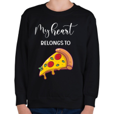 PRINTFASHION Szeretlek Pizza - Gyerek pulóver - Fekete gyerek pulóver, kardigán