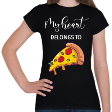 PRINTFASHION Szeretlek Pizza - Női póló - Fekete női póló
