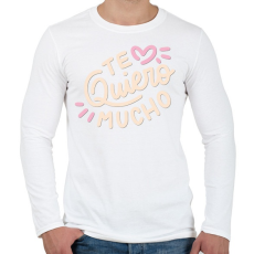 PRINTFASHION Szeretlek - Te Qiuero  - Férfi hosszú ujjú póló - Fehér