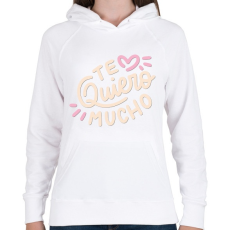 PRINTFASHION Szeretlek - Te Qiuero  - Női kapucnis pulóver - Fehér