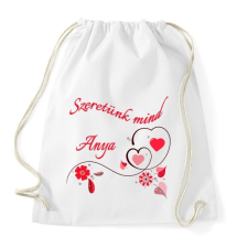 PRINTFASHION Szeretünk mind anya - Sportzsák, Tornazsák - Fehér tornazsák