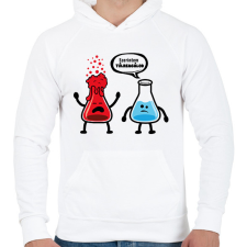PRINTFASHION Szerintem túlreagálod! - Férfi kapucnis pulóver - Fehér férfi pulóver, kardigán