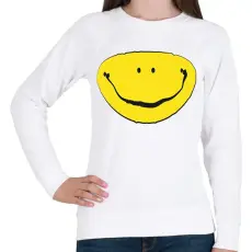 PRINTFASHION Szétfolyt smiley - Női pulóver - Fehér