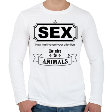 PRINTFASHION Szex - Férfi hosszú ujjú póló - Fehér férfi póló