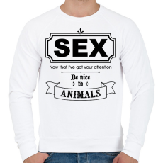 PRINTFASHION Szex - Férfi pulóver - Fehér