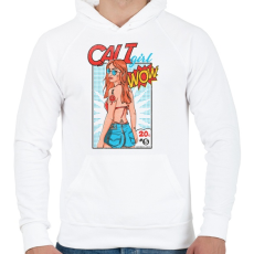 PRINTFASHION Szexi csaj - Férfi kapucnis pulóver - Fehér