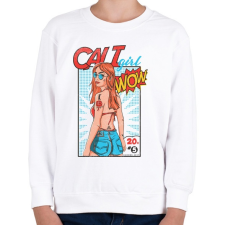 PRINTFASHION Szexi csaj - Gyerek pulóver - Fehér gyerek pulóver, kardigán