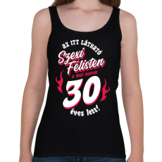 PRINTFASHION Szexi Szülinapos Félisten sötétre 30 - Női atléta - Fekete