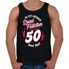 PRINTFASHION Szexi Szülinapos Félisten sötétre 50 - Férfi atléta - Fekete