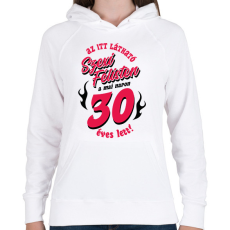 PRINTFASHION Szexi Szülinapos Félisten világosra 30 - Női kapucnis pulóver - Fehér