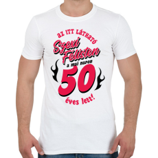 PRINTFASHION Szexi Szülinapos Félisten világosra 50 - Férfi póló - Fehér