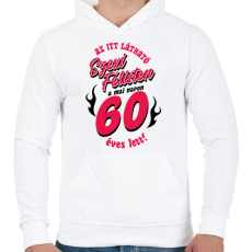 PRINTFASHION Szexi Szülinapos Félisten világosra 60 - Férfi kapucnis pulóver - Fehér