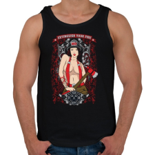 PRINTFASHION Szexi tűzoltó csaj - Férfi atléta - Fekete atléta, trikó