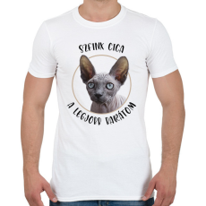 PRINTFASHION Szfinx cica - Legjobb barát - Férfi póló - Fehér