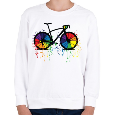 PRINTFASHION Színes bicikli - Gyerek pulóver - Fehér
