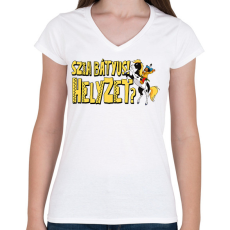 PRINTFASHION Szia bátyus! Helyzet?  - Női V-nyakú póló - Fehér