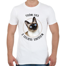 PRINTFASHION Sziámi cica - Legjobb barát - Férfi póló - Fehér férfi póló