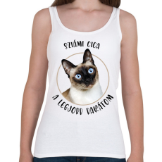 PRINTFASHION Sziámi cica - Legjobb barát - Női atléta - Fehér