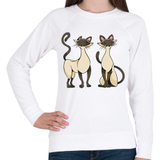 PRINTFASHION Sziámi cicák - Női pulóver - Fehér