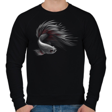 PRINTFASHION Sziámi harcoshal portré - Férfi pulóver - Fekete