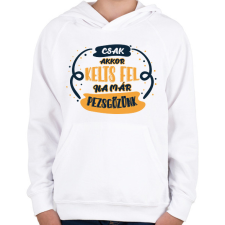 PRINTFASHION Szilveszterezés - pezsgő - Gyerek kapucnis pulóver - Fehér gyerek pulóver, kardigán