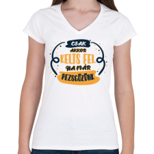 PRINTFASHION Szilveszterezés - pezsgő - Női V-nyakú póló - Fehér női póló