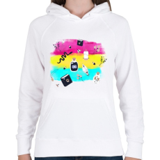 PRINTFASHION Szimbólumok - Női kapucnis pulóver - Fehér