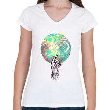 PRINTFASHION színek - Női V-nyakú póló - Fehér női póló